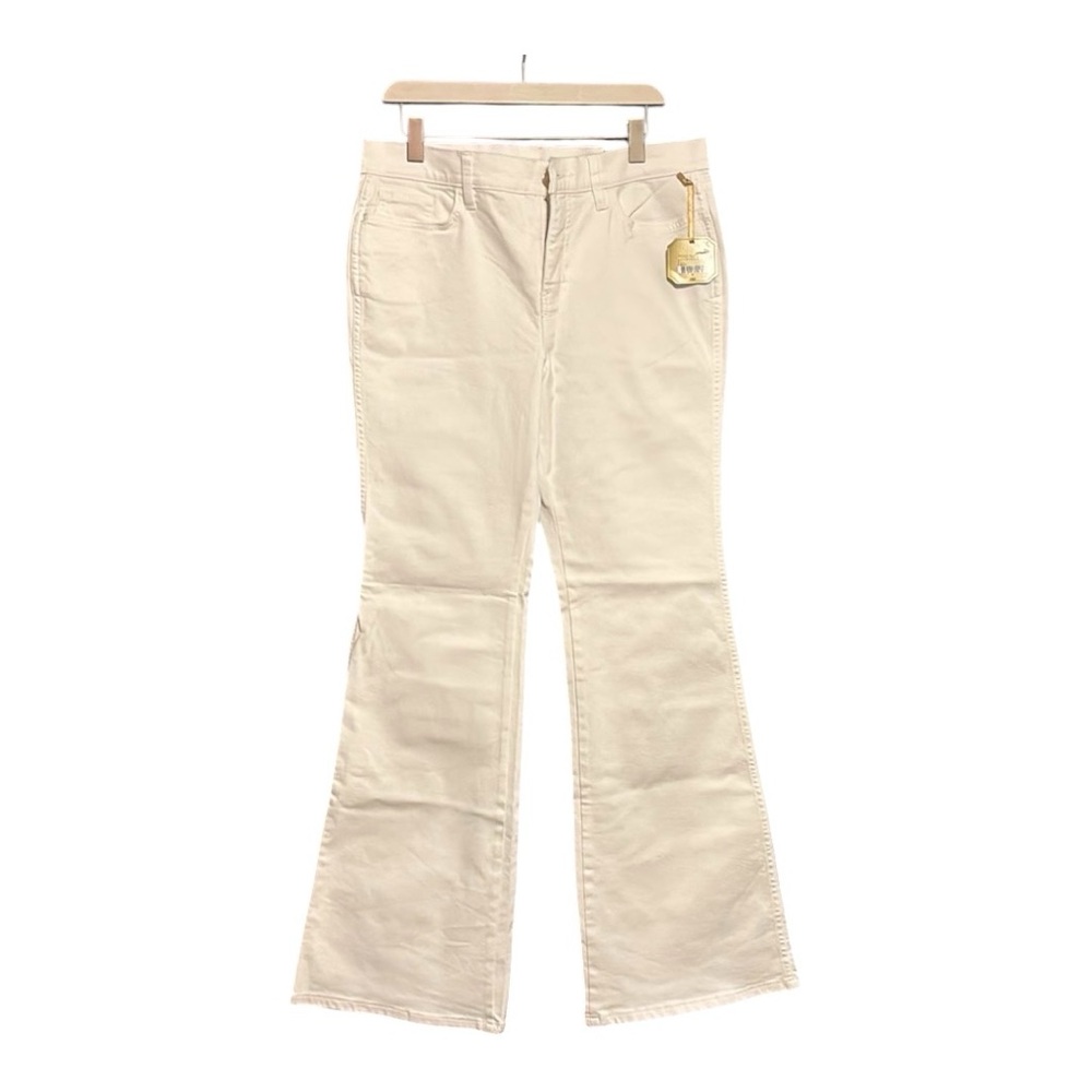 Ryegrass Women's High Waisted Semi Flare White Jeans - Picture 2 of 15